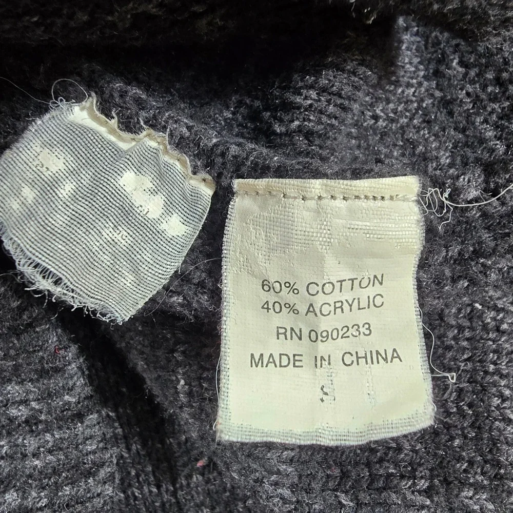 On The Byas Mens Small Gray Cardigan Sweater Shawl Collar Cable Knit Button